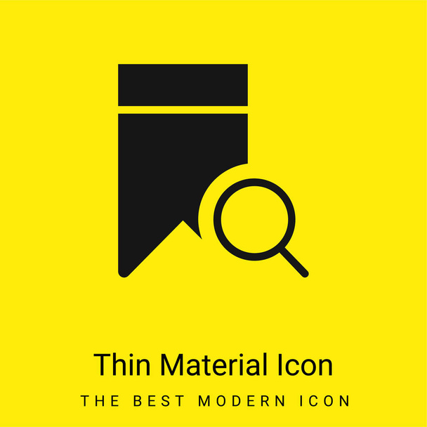 Kirjanmerkki minimaalinen kirkkaan keltainen materiaali kuvake - Vektori, kuva
