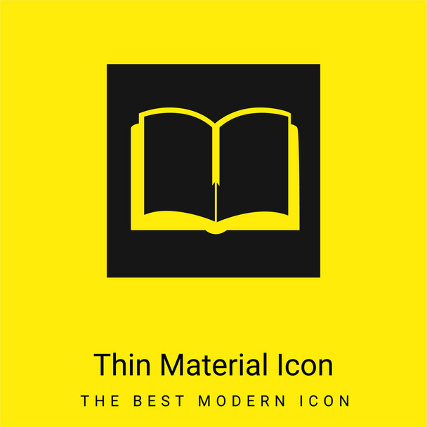 Livro na Praça mínima ícone material amarelo brilhante - Vetor, Imagem