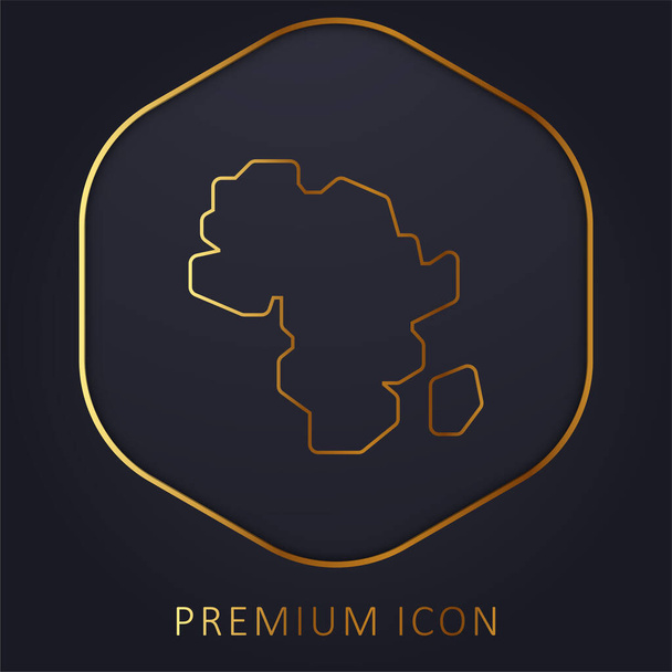 Αφρική χρυσή γραμμή πριμοδότηση λογότυπο ή εικονίδιο - Διάνυσμα, εικόνα