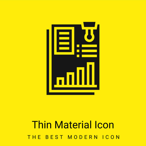 Jaarverslag minimaal helder geel materiaal icoon - Vector, afbeelding