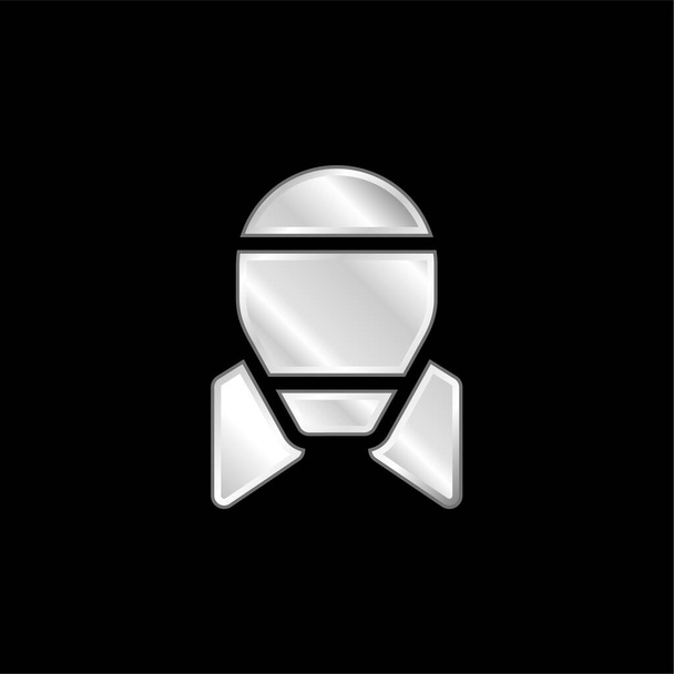 Atomipommi hopeoitu metallinen ikoni - Vektori, kuva