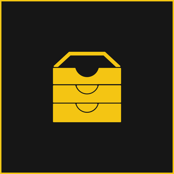 Arquivo amarelo brilhante ícone de néon - Vetor, Imagem