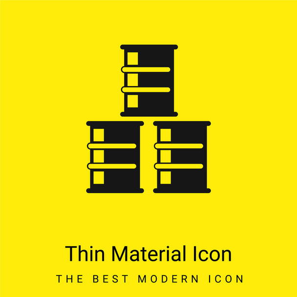 Barils minime icône matériau jaune vif - Vecteur, image