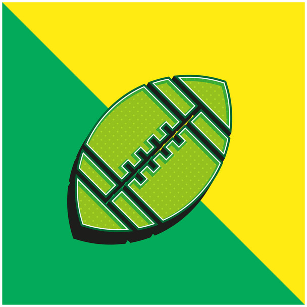 Amerikan Futbol Yeşili ve Sarı 3D vektör simgesi - Vektör, Görsel