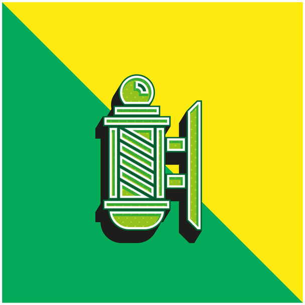 Barber Pole Πράσινο και κίτρινο σύγχρονο 3d διάνυσμα εικονίδιο λογότυπο - Διάνυσμα, εικόνα