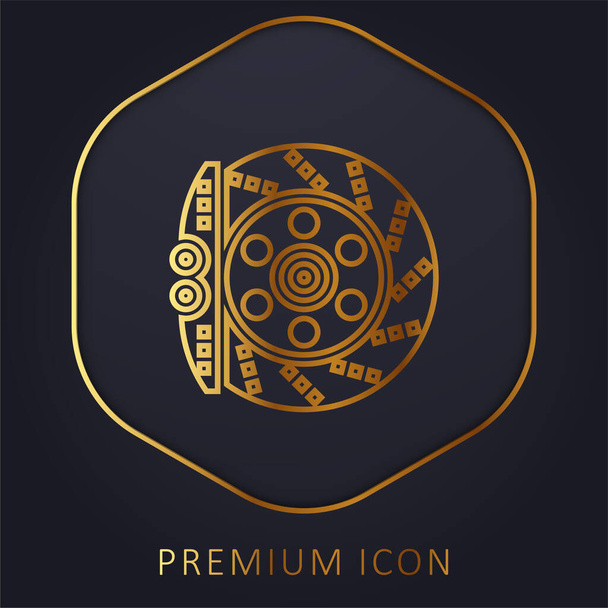 Fékarany vonal prémium logó vagy ikon - Vektor, kép