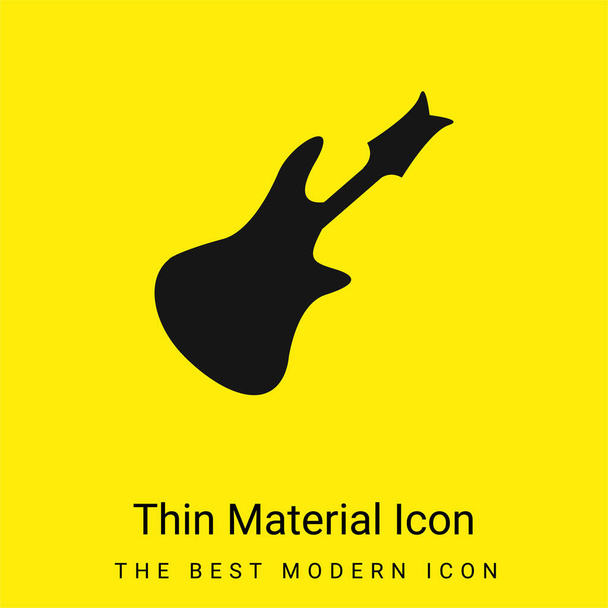 Bass Guitar Silhouette minimal bright yellow material icon - Vector, Image