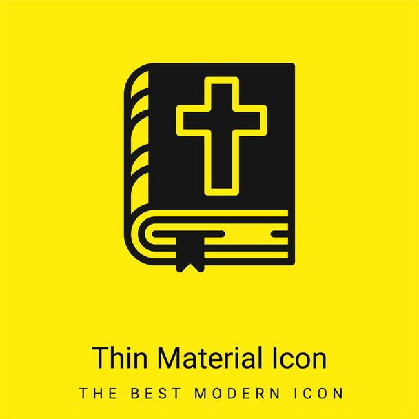 Biblia mínimo icono de material amarillo brillante - Vector, Imagen