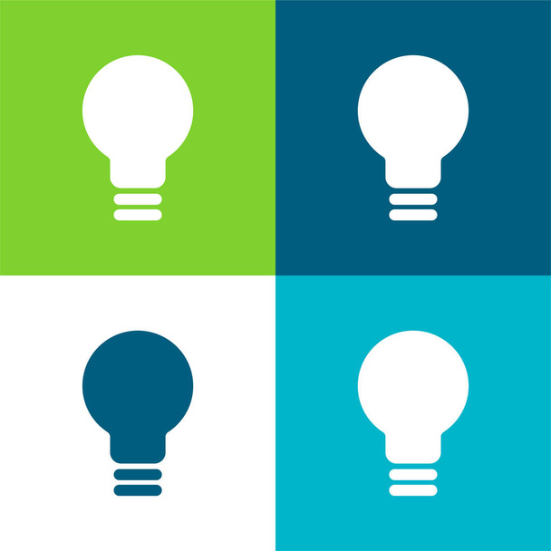 Black Lightbulb Flat 4-кольоровий мінімальний набір ікон - Вектор, зображення