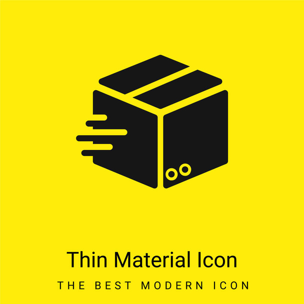 Caja mínima icono de material amarillo brillante - Vector, imagen