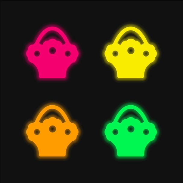 Аромат четырехцветный светящийся неоновый вектор - Вектор,изображение