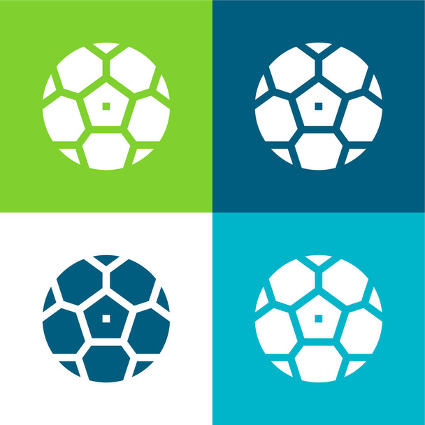 Conjunto de ícones mínimos de bola plana de quatro cores - Vetor, Imagem