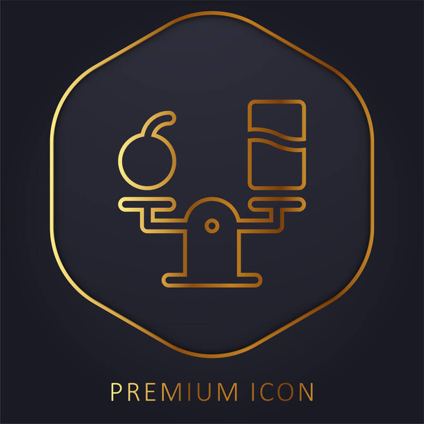 Balanced Diet gouden lijn premium logo of pictogram - Vector, afbeelding