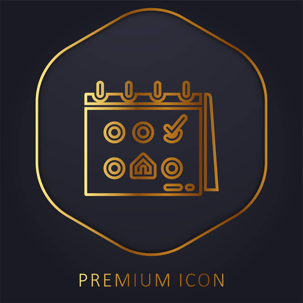Booking golden line premium logo or icon - Vector, Image