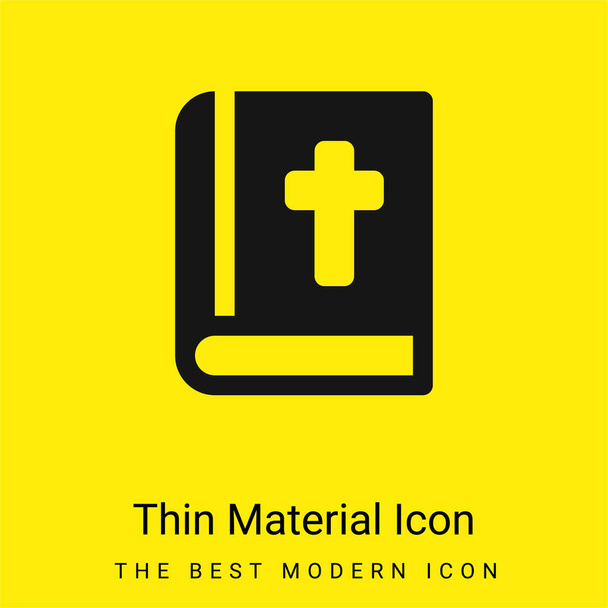 Biblia minimalna jasnożółta ikona materiału - Wektor, obraz