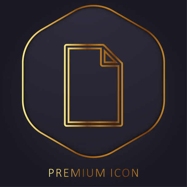 Logo premium de línea dorada de papel en blanco o icono - Vector, Imagen