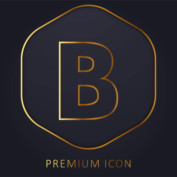 Bold golden line premium logo or icon - Vector, Image