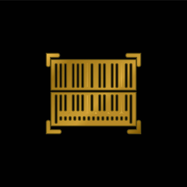 Barcode vergoldet metallisches Symbol oder Logo-Vektor - Vektor, Bild