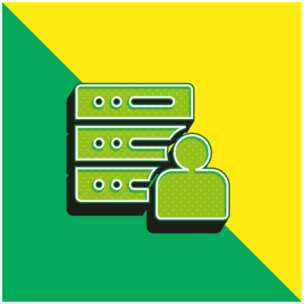Διαχειριστής Πράσινο και κίτρινο σύγχρονο 3d διάνυσμα εικονίδιο λογότυπο - Διάνυσμα, εικόνα