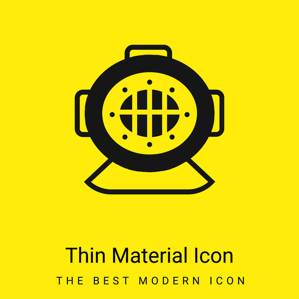 Aqualung minimale icône de matériau jaune vif - Vecteur, image
