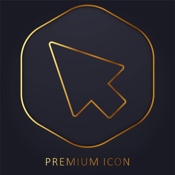 Pijl gouden lijn premium logo of pictogram - Vector, afbeelding