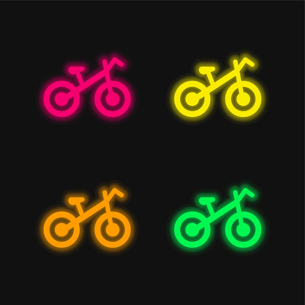 Dört renkli parlayan neon vektör simgesini döndür - Vektör, Görsel