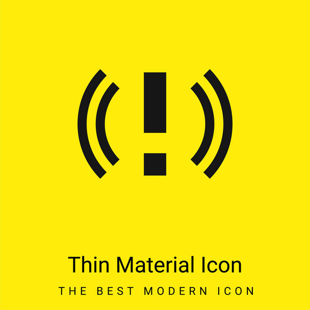 Alerta mínima icono de material amarillo brillante - Vector, Imagen