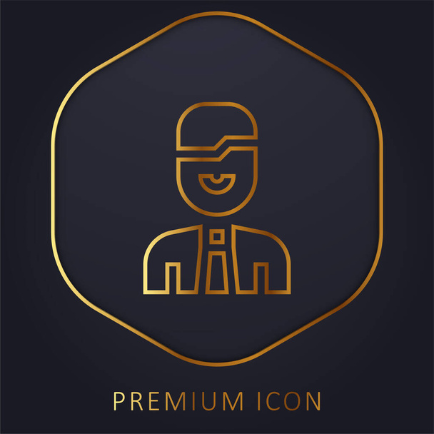 Contabilidade linha dourada logotipo premium ou ícone - Vetor, Imagem