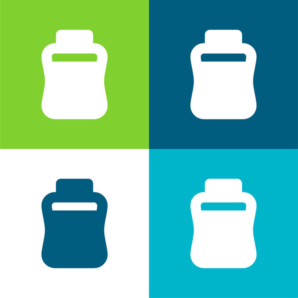 Flaschenflasche vier Farben minimales Symbol-Set - Vektor, Bild