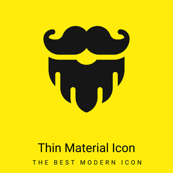 Baard minimaal helder geel materiaal icoon - Vector, afbeelding