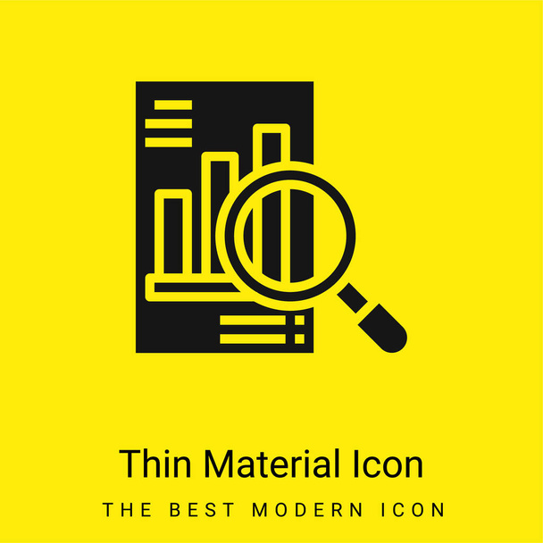 Analysis minimal bright yellow material icon - Vector, Image