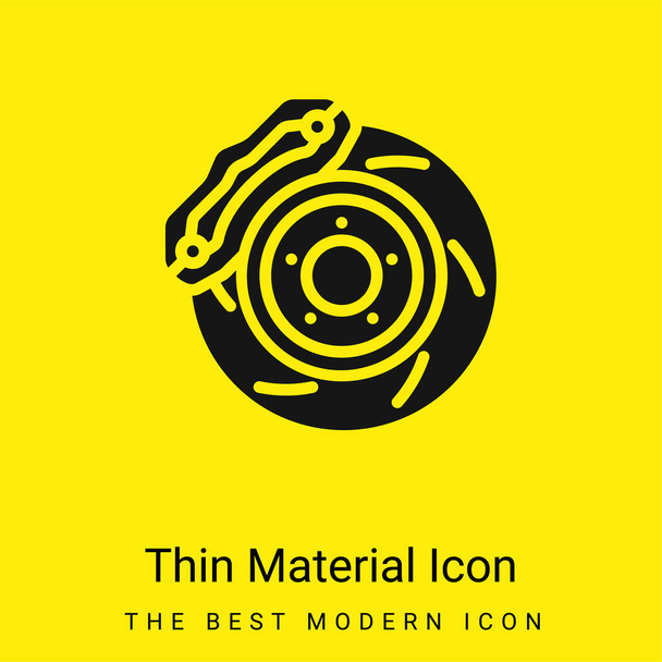 Brake minimal bright yellow material icon - Vector, Image