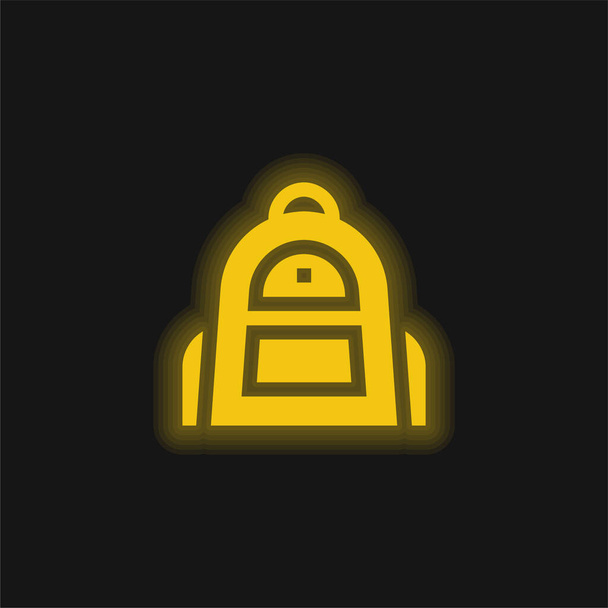 Batoh žlutá zářící neonová ikona - Vektor, obrázek