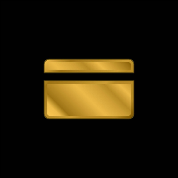 Bank Credit Card gold plated metalic icon or logo vector - Vector, Image