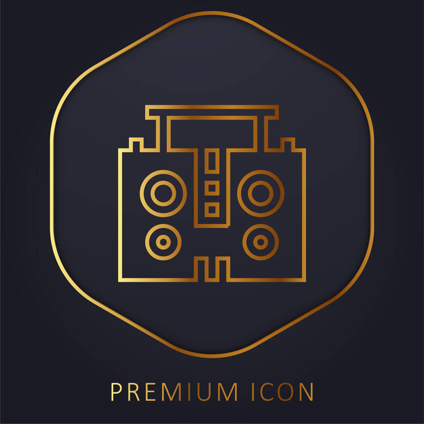 Boombox χρυσό λογότυπο γραμμή πριμοδότηση ή εικονίδιο - Διάνυσμα, εικόνα