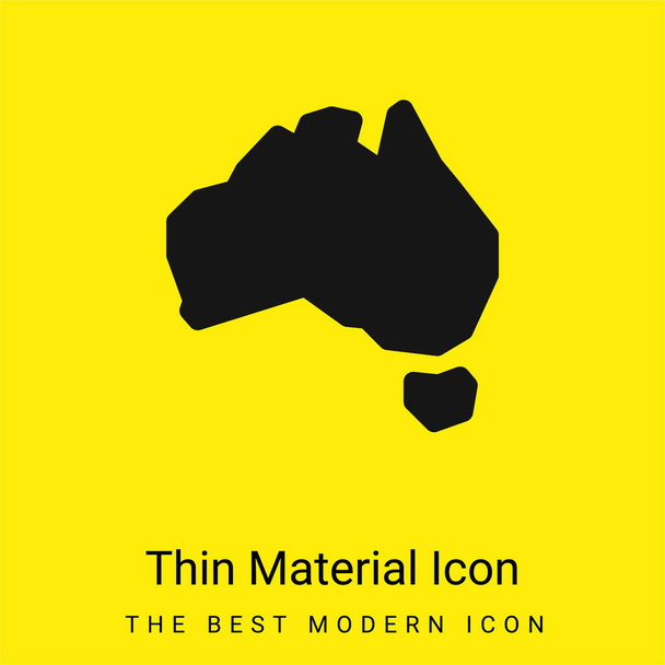 Australia minimalna jasnożółta ikona materiału - Wektor, obraz