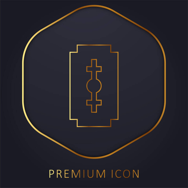 Złota linia ostrza logo premium lub ikona - Wektor, obraz