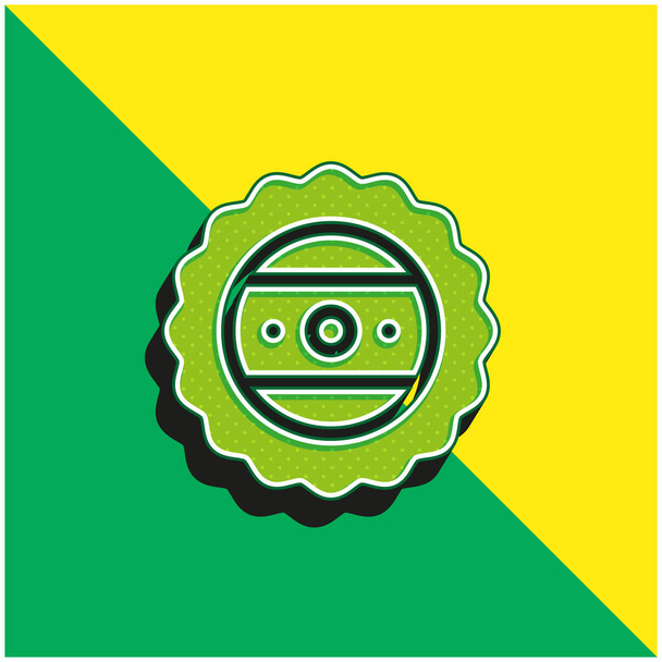Botella Cap verde y amarillo moderno vector 3d icono logotipo - Vector, Imagen