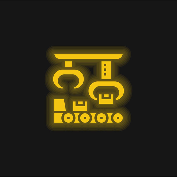 Assemblage jaune brillant icône néon - Vecteur, image