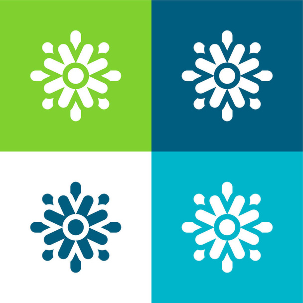 Set di icone minimali a quattro colori Aster Flat - Vettoriali, immagini