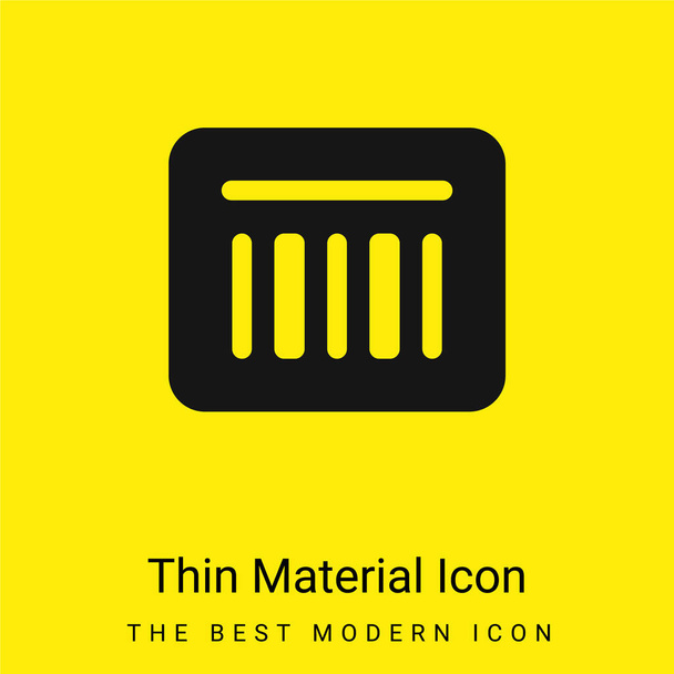 Código de barras mínimo icono de material amarillo brillante - Vector, imagen