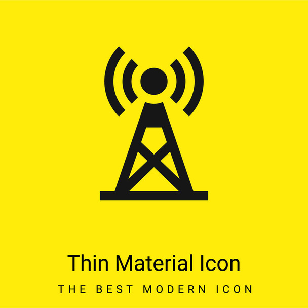 Antenna minimal bright yellow material icon - Vector, Image