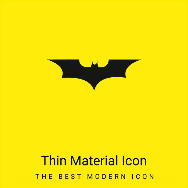 Petite silhouette de chauve-souris Variante minimale icône de matériau jaune vif - Vecteur, image
