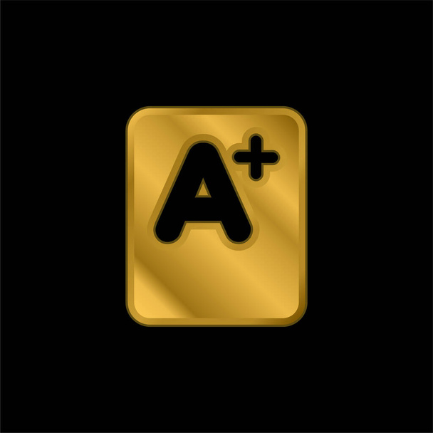 A + Mark banhado a ouro ícone metálico ou vetor logotipo - Vetor, Imagem