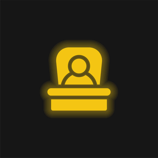Icono de neón brillante amarillo Boss - Vector, imagen