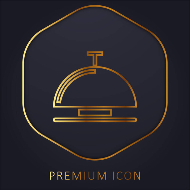 Bell línea de oro logotipo premium o icono - Vector, imagen