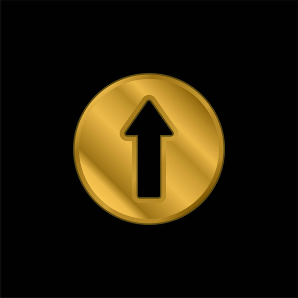 À frente banhado a ouro ícone metálico ou vetor logotipo - Vetor, Imagem