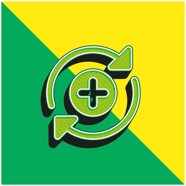 Lisää vihreä ja keltainen moderni 3d vektori kuvake logo - Vektori, kuva