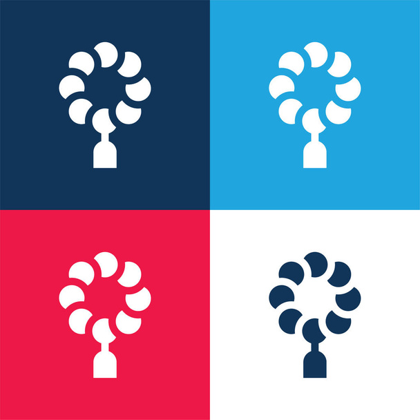 Perline blu e rosso quattro colori set icona minima - Vettoriali, immagini