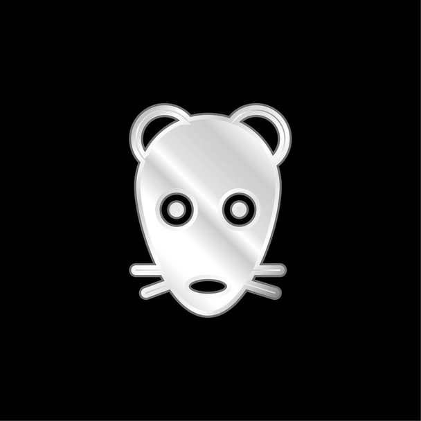 Animal Face postříbřená kovová ikona - Vektor, obrázek